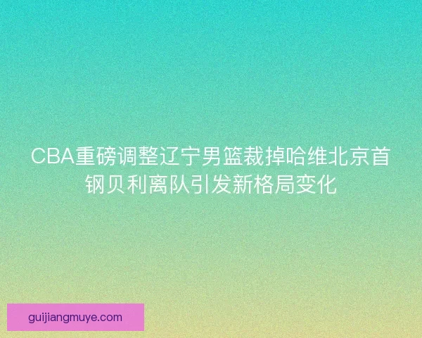 CBA重磅调整辽宁男篮裁掉哈维北京首钢贝利离队引发新格局变化