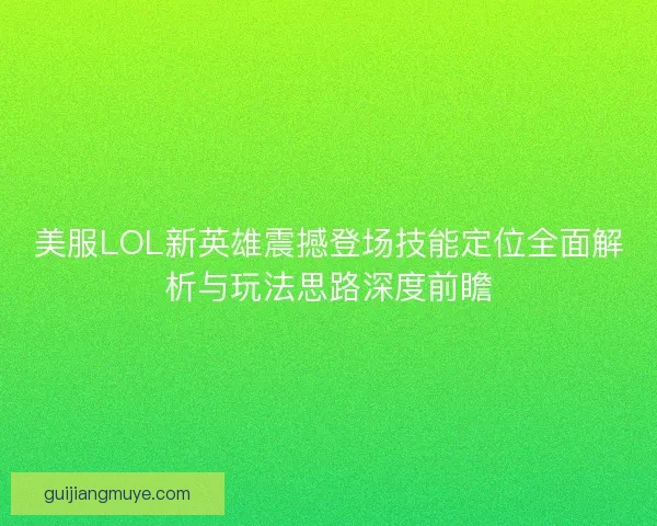 美服LOL新英雄震撼登场技能定位全面解析与玩法思路深度前瞻